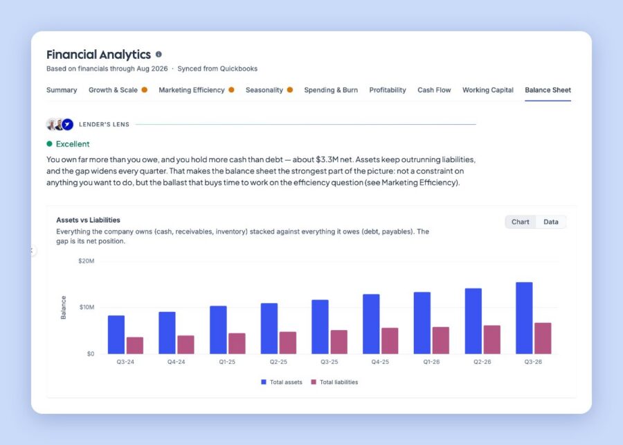 Hum platform balance sheet analysis built from connected financial data