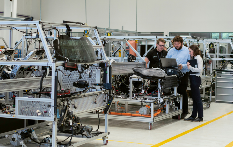 Engineer working on a manufacturing project